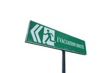 evacuation route warning board
