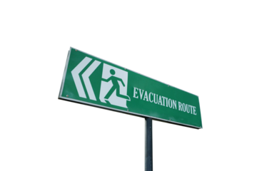 evacuation route warning board