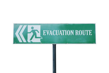 evacuation route warning board