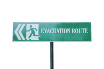 evacuation route warning board