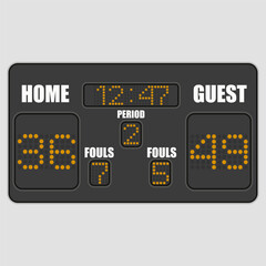 Basketball scoreboard Icon on grey background