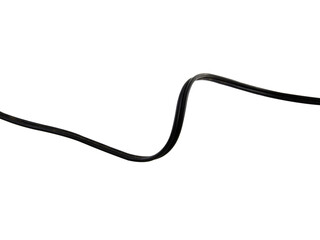Black wire cable of usb and adapter isolated on white background.Electronic Connector.Selection...