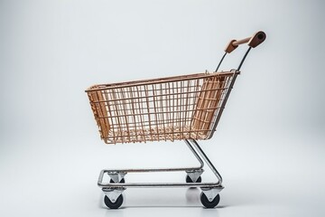 An empty cart isolated on a white background. Generative AI