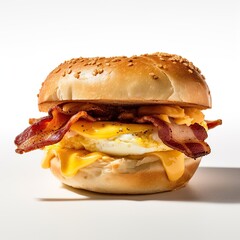 delicious fast food, burger, hamburger, cheeseburger, isolated on white background,
