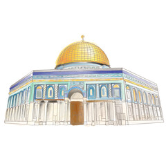 The dome of the rock mosque illustration