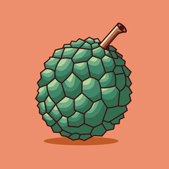 Annona fruit vector graphic illustration flat 2D icon