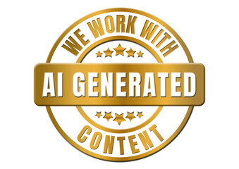 round Sticker AI Artificial Intelligence - we work with AI generated content