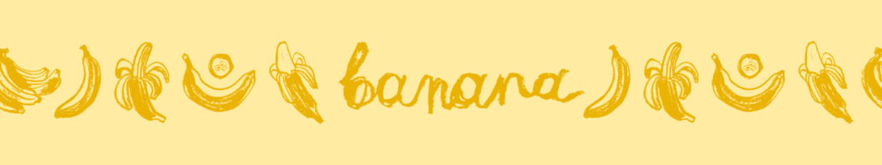 Banana background. Seamless pattern with bananas. Vector illustration.