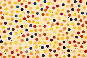 light orange background with multi color circles
