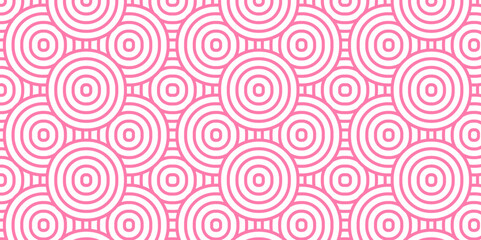 Modern diamond geometric ocean spiral pattern and abstract circle wave lines. pink seamless tile stripe geomatics overlapping create retro square line backdrop pattern background. Overlapping Pattern.