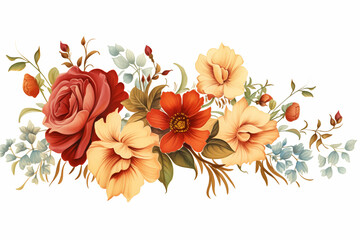 bouquet of roses on white plain background