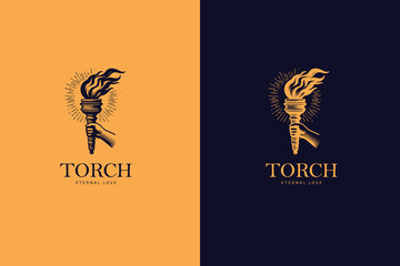 Torch Logo vector symbol illustration design - obrazy, fototapety, plakaty