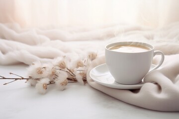 Obraz na płótnie Canvas white cup of coffee