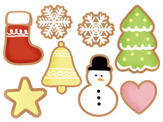 set of christmas biscuit elements