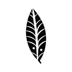 Minimalist abstract tribal leaf in vector.