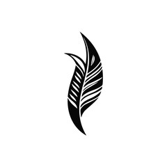 Minimalist abstract tribal leaf in vector.