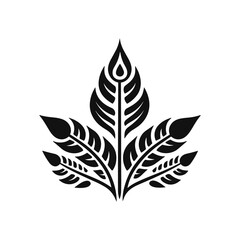 Naklejka premium Minimalist abstract tribal leaf in vector.