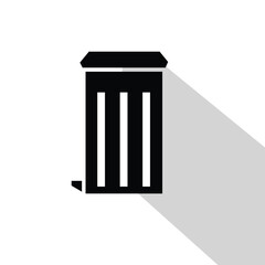 Delete, remove symbol. Garbage bin , dustbin icon , delete symbols for perfect mobile and web UI design. Black Trash can icon isolated on white background. Office trash icon. Vector Illustration.