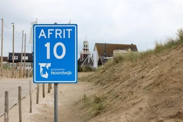 Poster de jardin Mer du Nord, Pays-Bas Dune junction at the North Sea coast of Noordwijk
