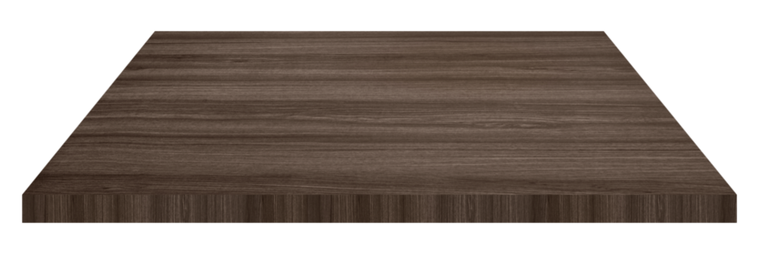 dark brown walnut wooden table showing beautiful wood grain veins isolated on background with clipping path. luxury table for photo montage. table top or counter top for displayed products.