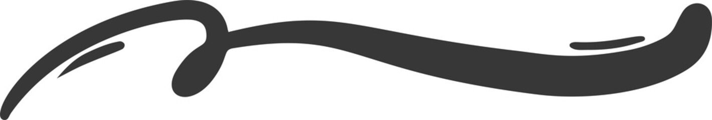 Underlines hand drawn stroke. Swash swoop and swish calligraphy sign.