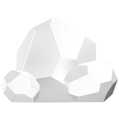 3d icon of white gold nugget