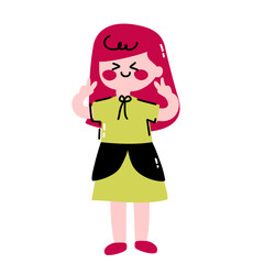 Cute Girl Character Set