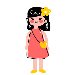 Cute Girl Character Set