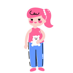 Cute Girl Character Set