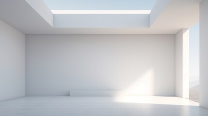 Fototapeta premium the modern interior with bookshelves with beautiful large floor-to-ceiling windows