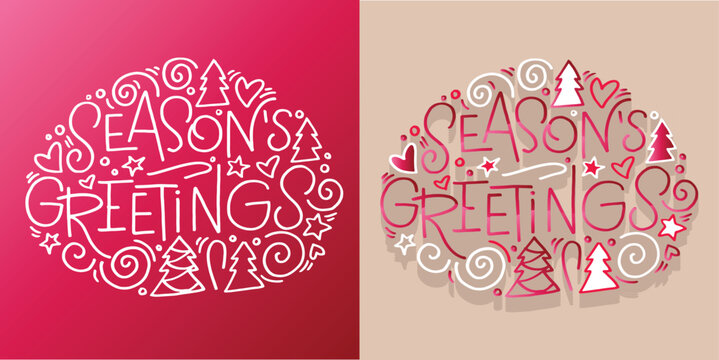 Season greatings. 2024. New year holiday greeting card. Merry Christmas and happy new year - cute postcard. Lettering label for poster, banner, web, sale, t-shirt design. - Powered by Adobe