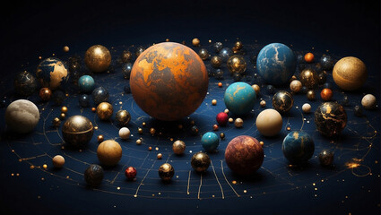 abstract system and planets