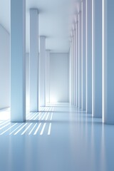 Fototapeta premium the modern interior with bookshelves with beautiful large floor-to-ceiling windows