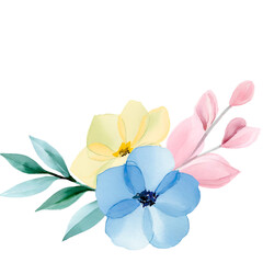 Fototapeta premium Botanic flower watercolor on white background, transparent background