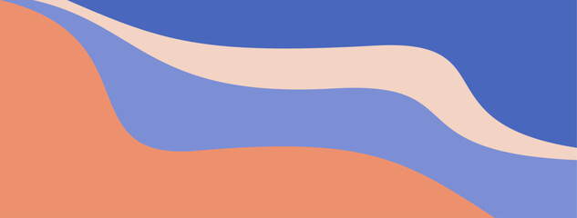 Minimalist soft colors wallpaper using blue and peach tone.