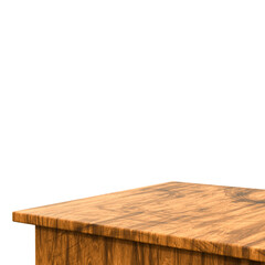 Naklejka na ściany i meble 3d rendering Empty wooden table top used for display or montage your products for advertising with transparent background