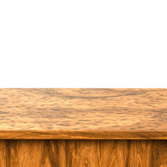 3d rendering Empty wooden table top used for display or montage your products for advertising with transparent background