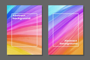 Set of abstract background with paint strokes. Vector template for banners, posters, brochures.