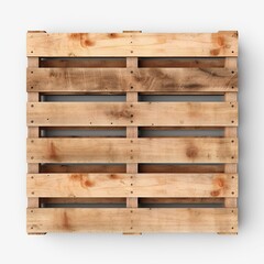 Wooden warehouse pallet, cargo or packaging, isolated on white background.