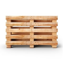 Wooden warehouse pallet, cargo or packaging, isolated on white background.