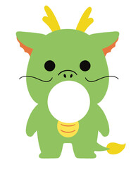 Dragon Chinese mascot blank for face cute style cartoon 