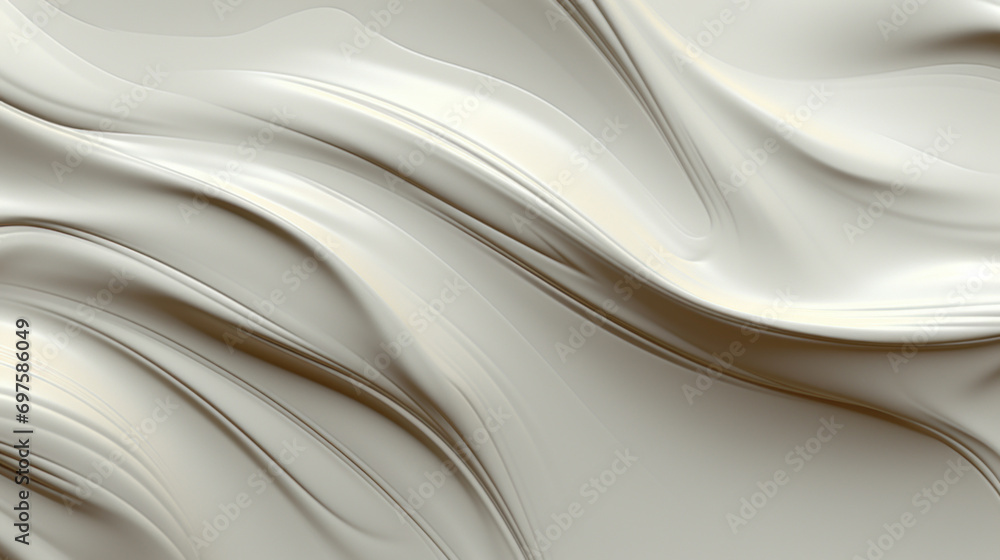 Poster abstract design of cream swirls with a smooth, fluid texture on a neutral-toned background.