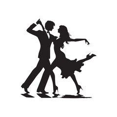 Symphony of Shadows: Silhouette of Couple Dance, Where Every Step Resonates with the Melody of their Heartfelt Connection - Dancing Couple Silhouette
