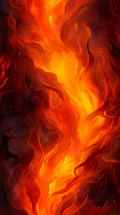 burning fire flames. Generative Ai