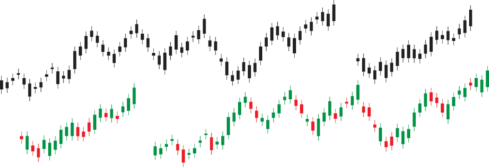 Foto op Canvas forex trading candle stick pattern in black and original green and red colors  © Shalitha Ranathunge