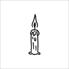 vector illustration of small candle doodle