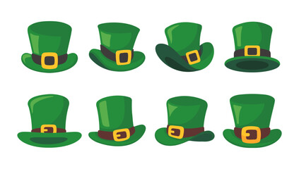 A green top hat with a gold belt. Elements for st.patrick's day festival