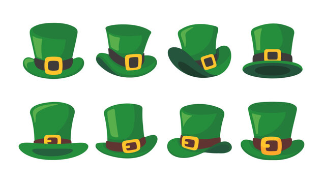 A green top hat with a gold belt. Elements for st.patrick's day festival