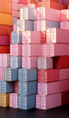 Fototapeta premium pink containers at the port