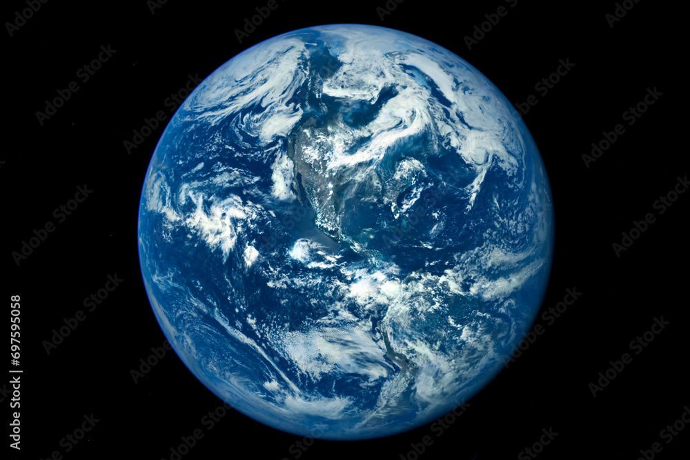 Wall mural planet earth on a dark background. elements of this image furnished by nasa